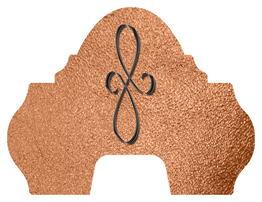 DARAY-L-601-BK-SH-CP Black Scroll Shimmer Copper